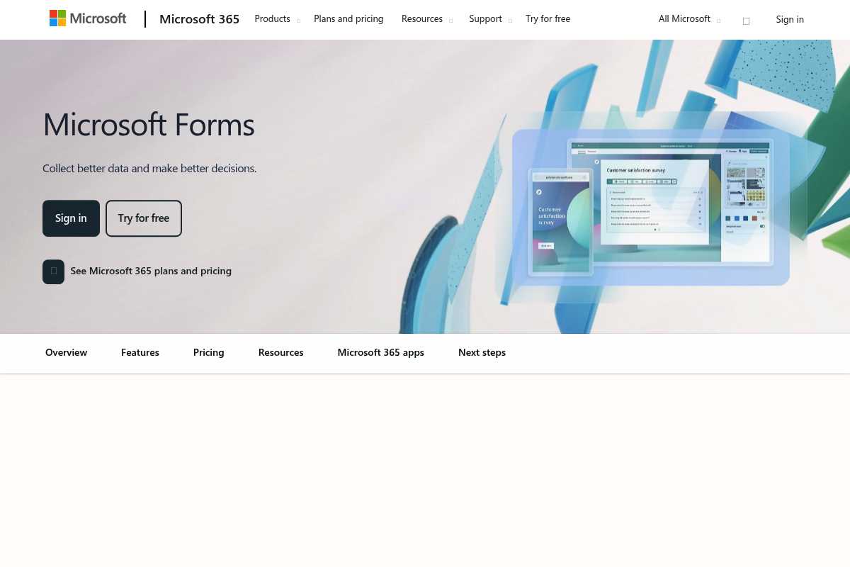 Microsoft Forms Screenshot